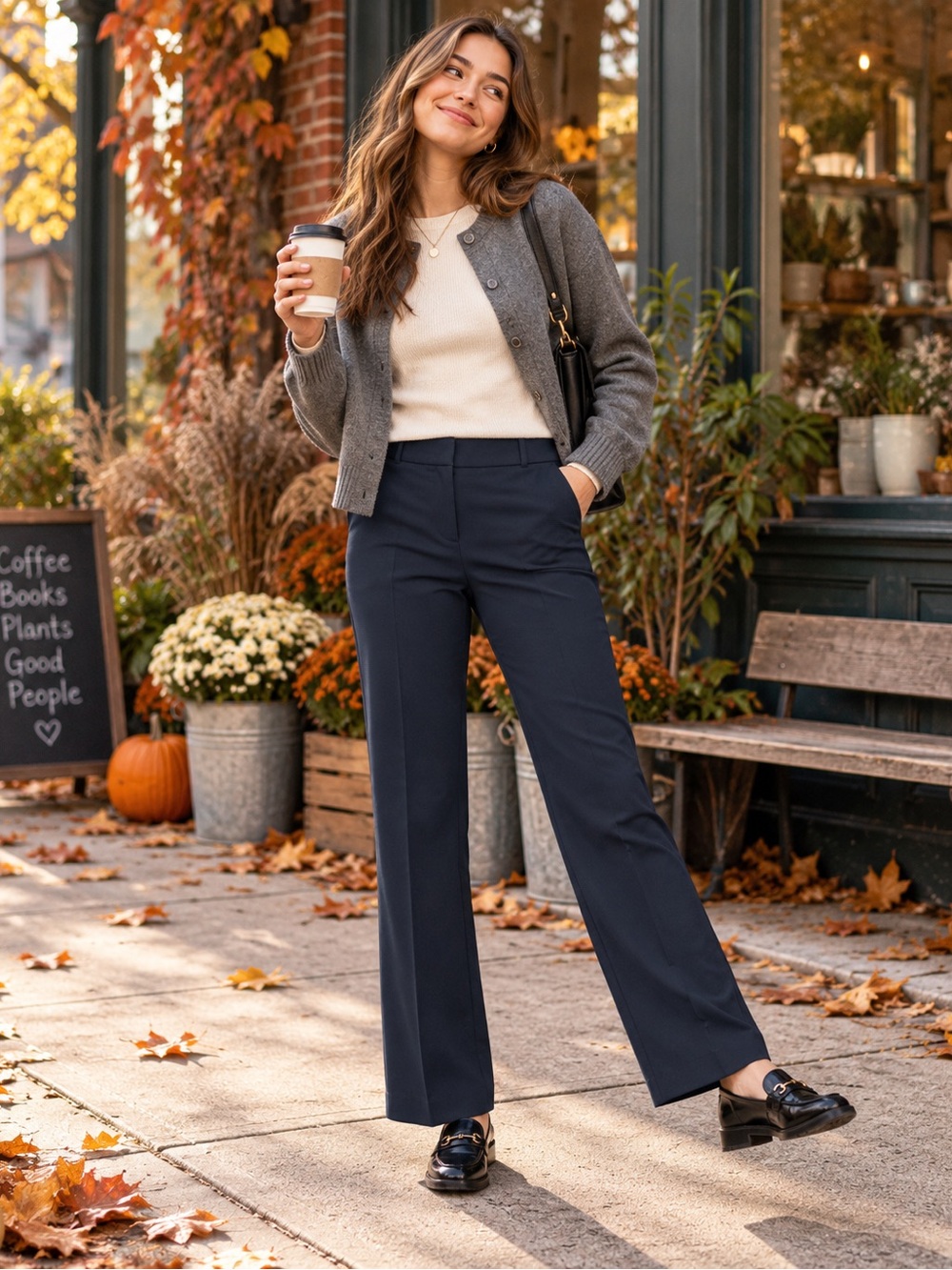 J.Crew Navy Four-Season Stretch Flare Trousers Women 8